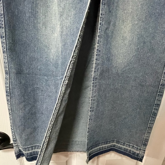 Happily Gray Denim High Front Slit Midi Light Weight Wash Raw Hem Size 11/29 - Picture 5 of 6